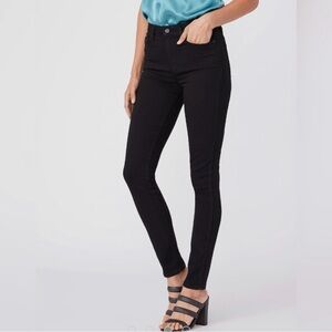 NWOT PAIGE Margot Ultra Skinny High Rise Jeans Black Shadow Size 24